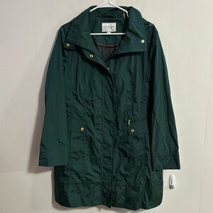 Cole Haan Signature Hooded Raincoat Size Large excellent condition dark green